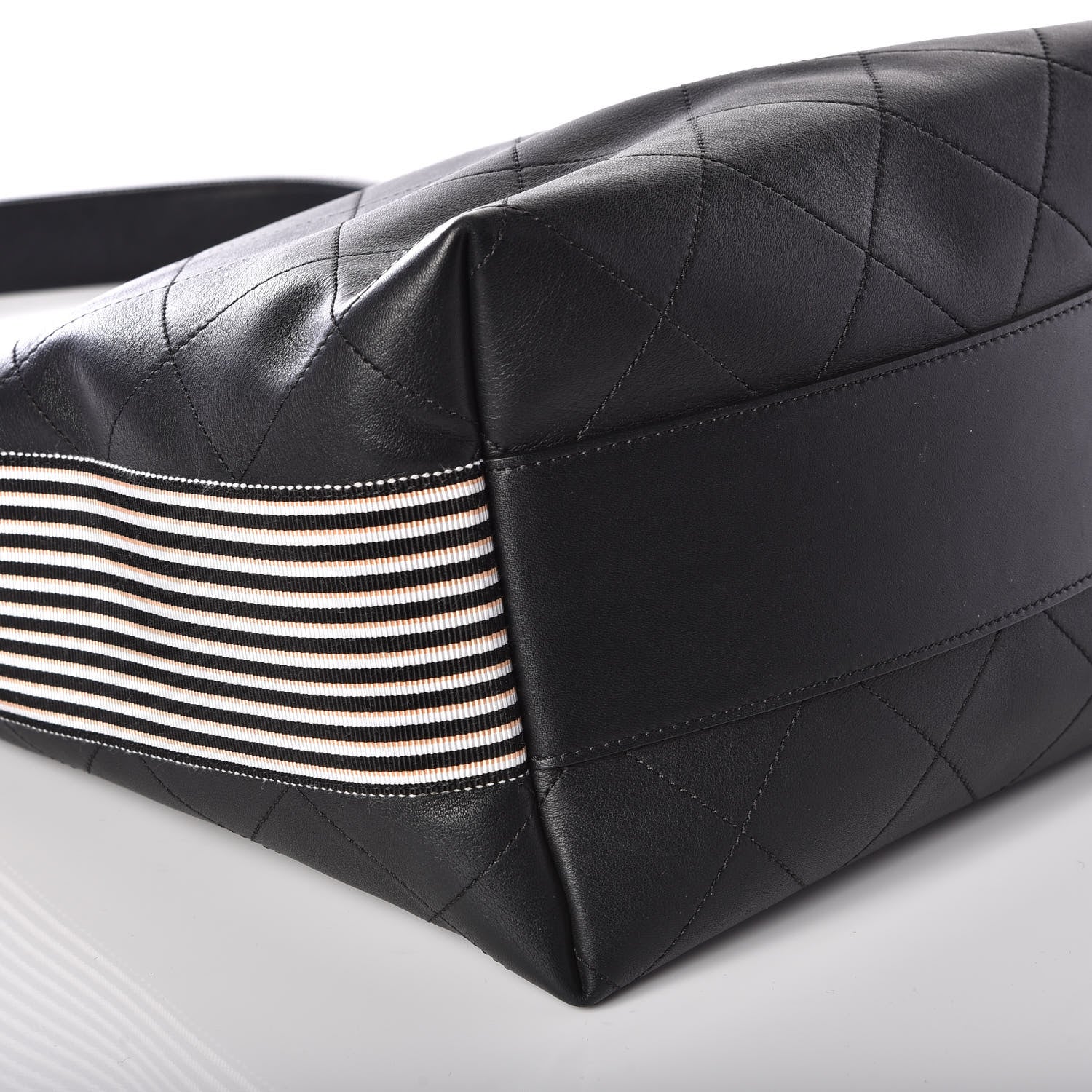 Chanel Calfskin Stitched Large Button Up Hobo Black 5 of 9