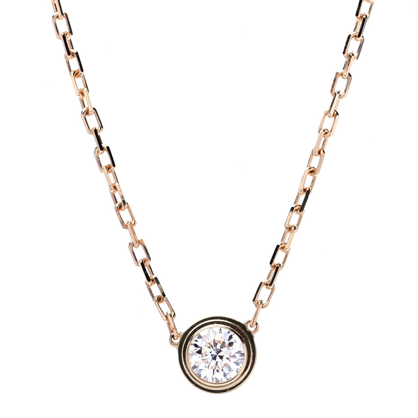 18K Yellow Gold Diamond LM D'Amour Pendant Necklace