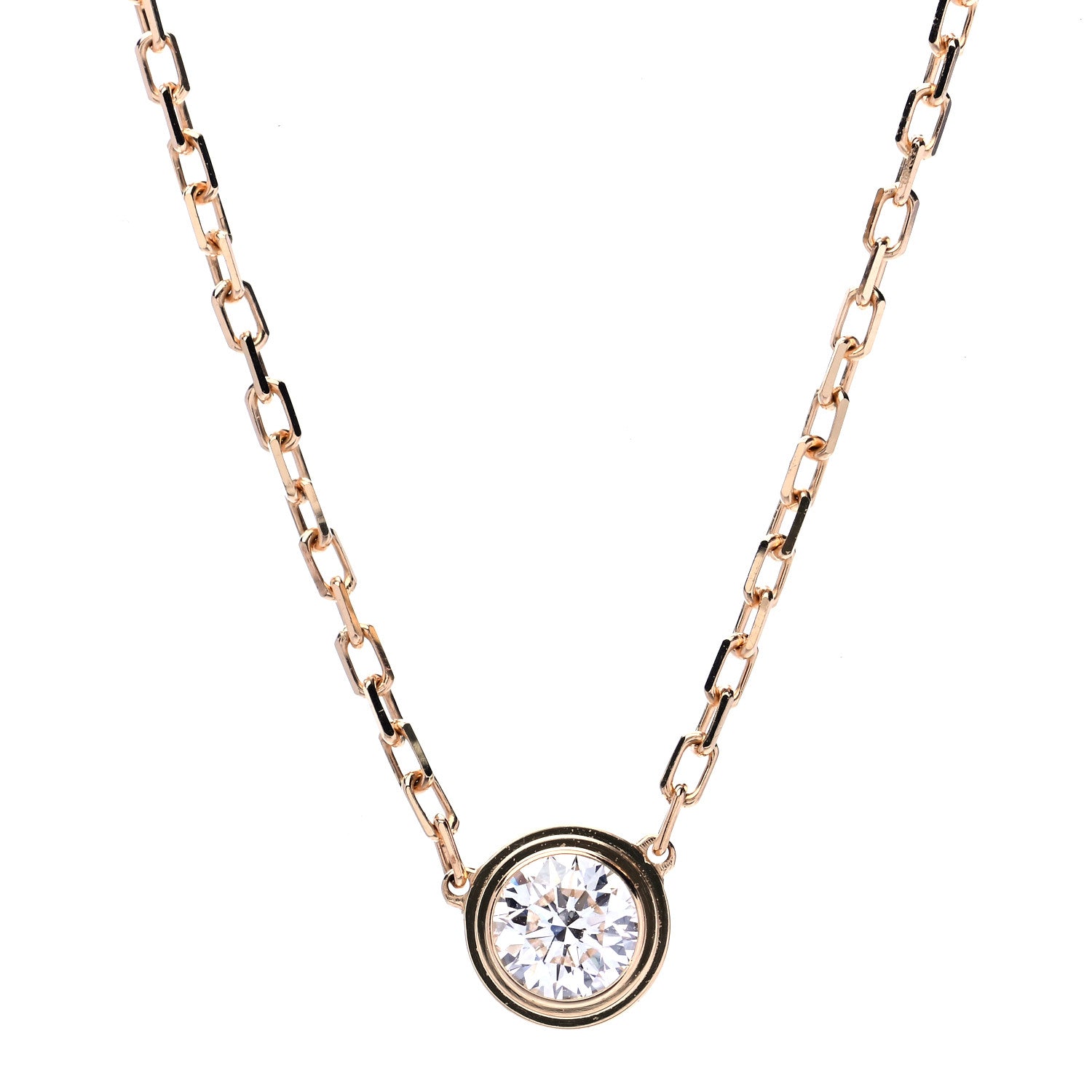 Cartier 18K Yellow Gold Diamond LM D'Amour Pendant Necklace 1 of 5