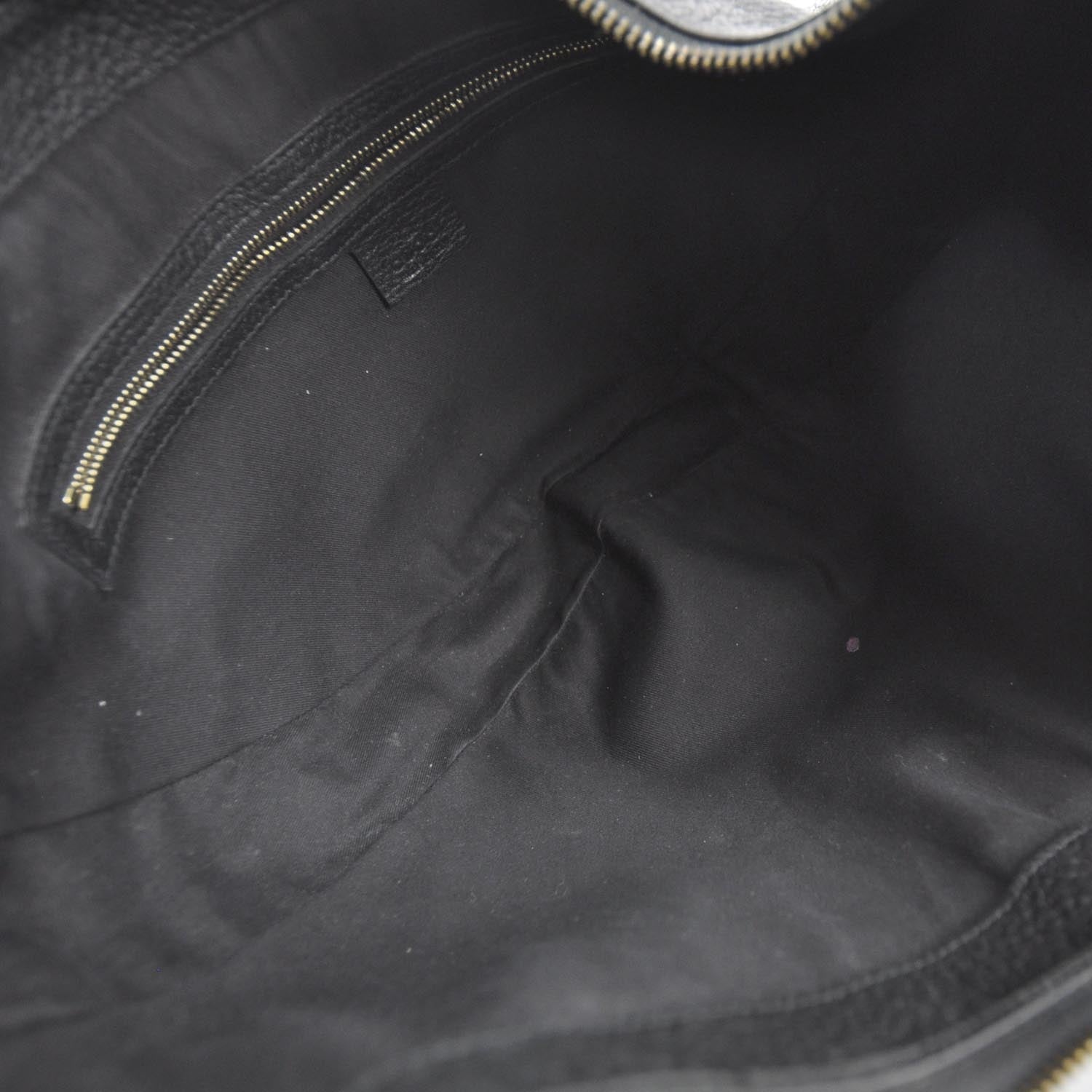 Gucci Pebbled Calfskin Web Bamboo Ring Hobo Black 6 of 8