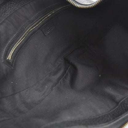 Gucci Pebbled Calfskin Web Bamboo Ring Hobo Black 6 of 8