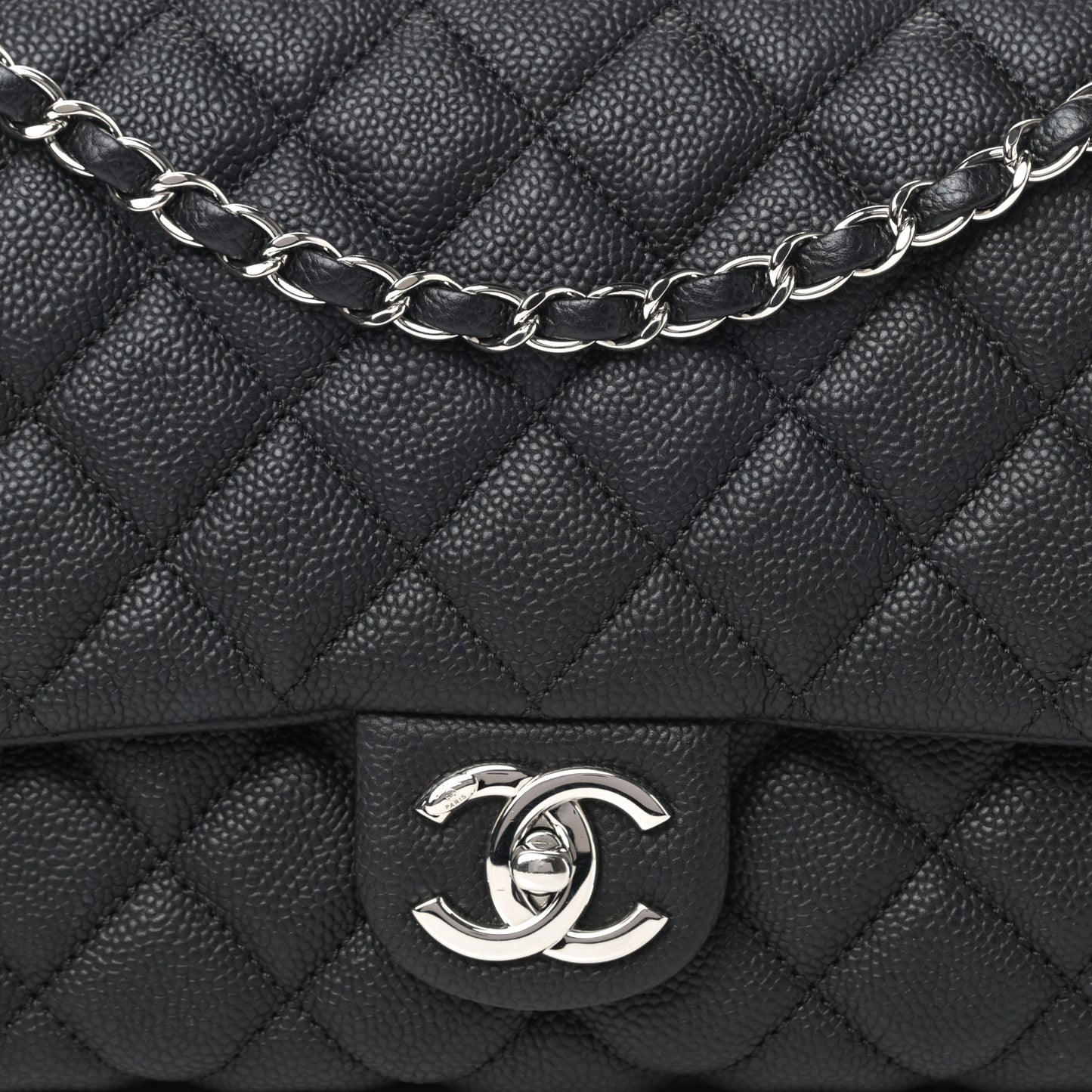 Caviar Quilted Jumbo Easy Flap Black