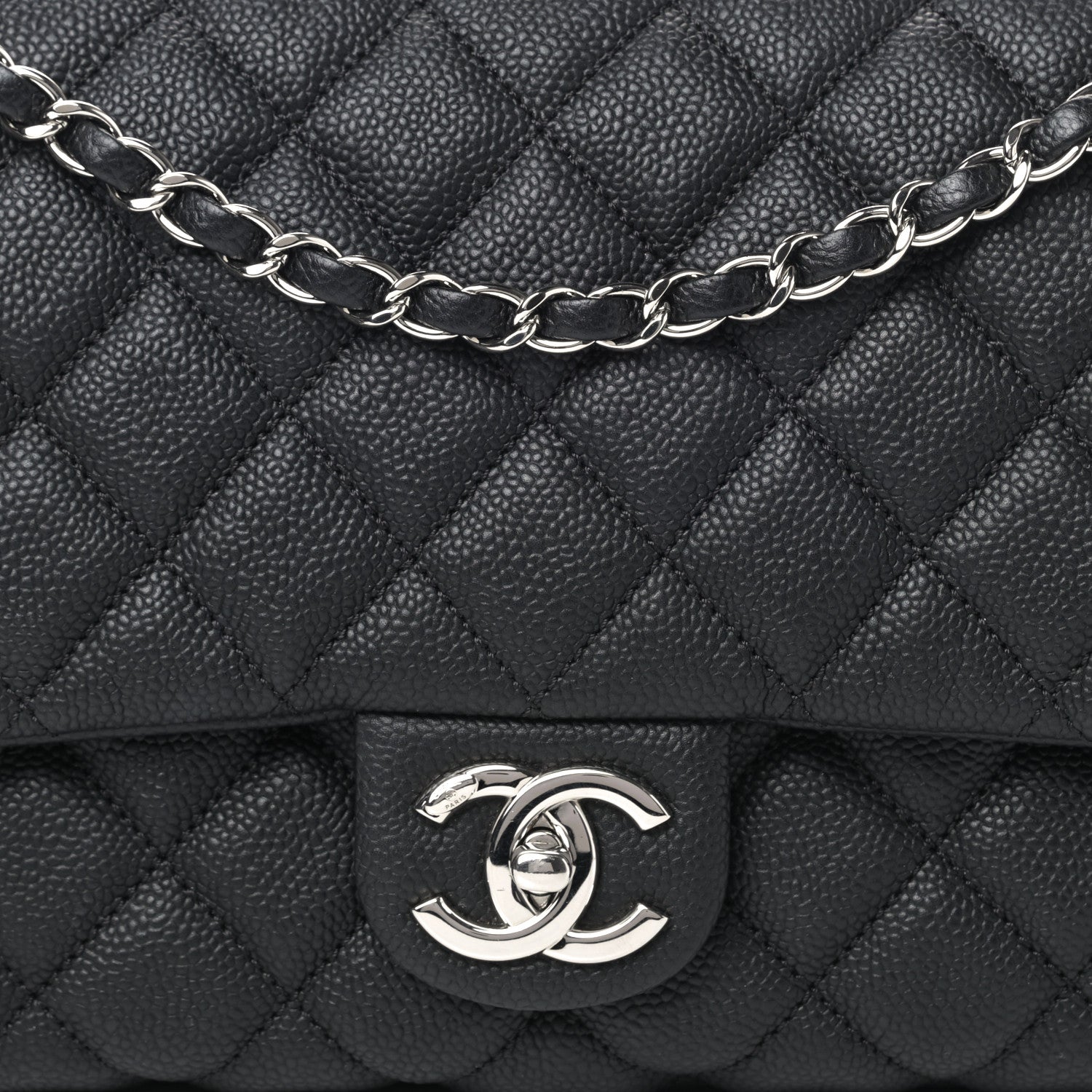 Chanel Caviar Quilted Jumbo Easy Flap Black 9 of 9