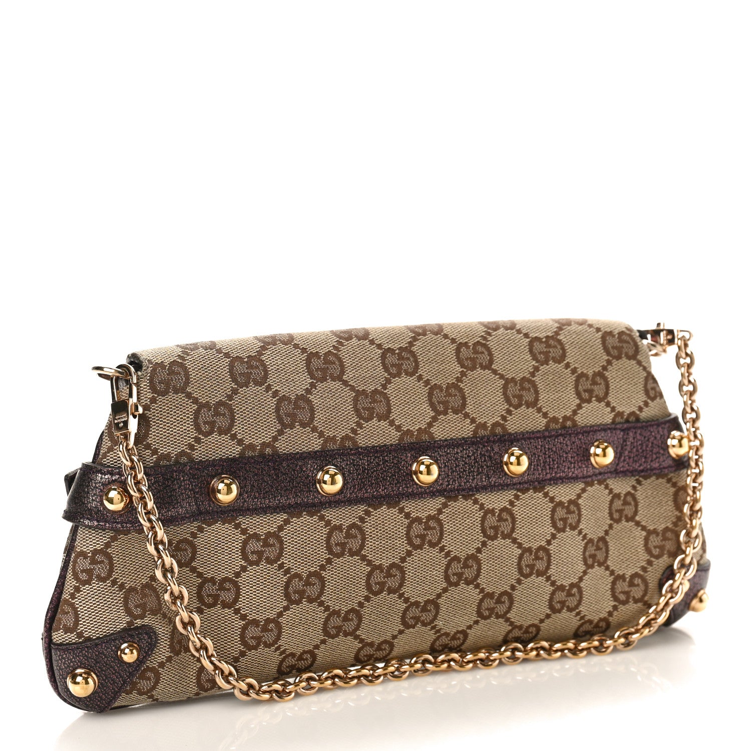 Gucci Monogram Small Horsebit Chain Clutch Purple 2 of 10