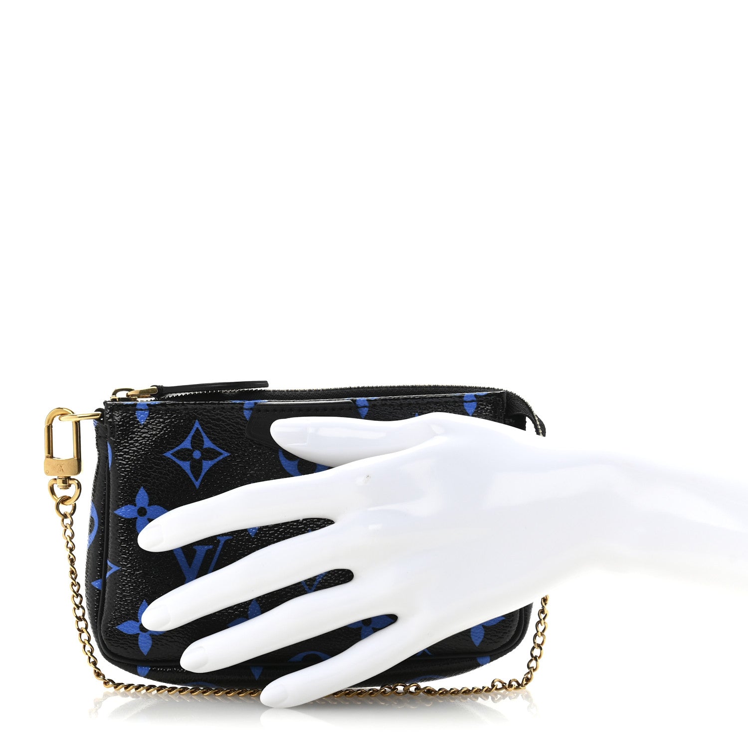Louis Vuitton Colored Monogram Mini Pochette Accessories Blue Black 2 of 9
