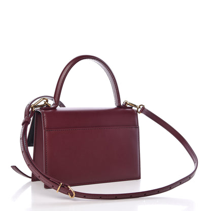 Balenciaga Box Calfskin XS Sharp Top Handle Bag Burgundy 3 of 9