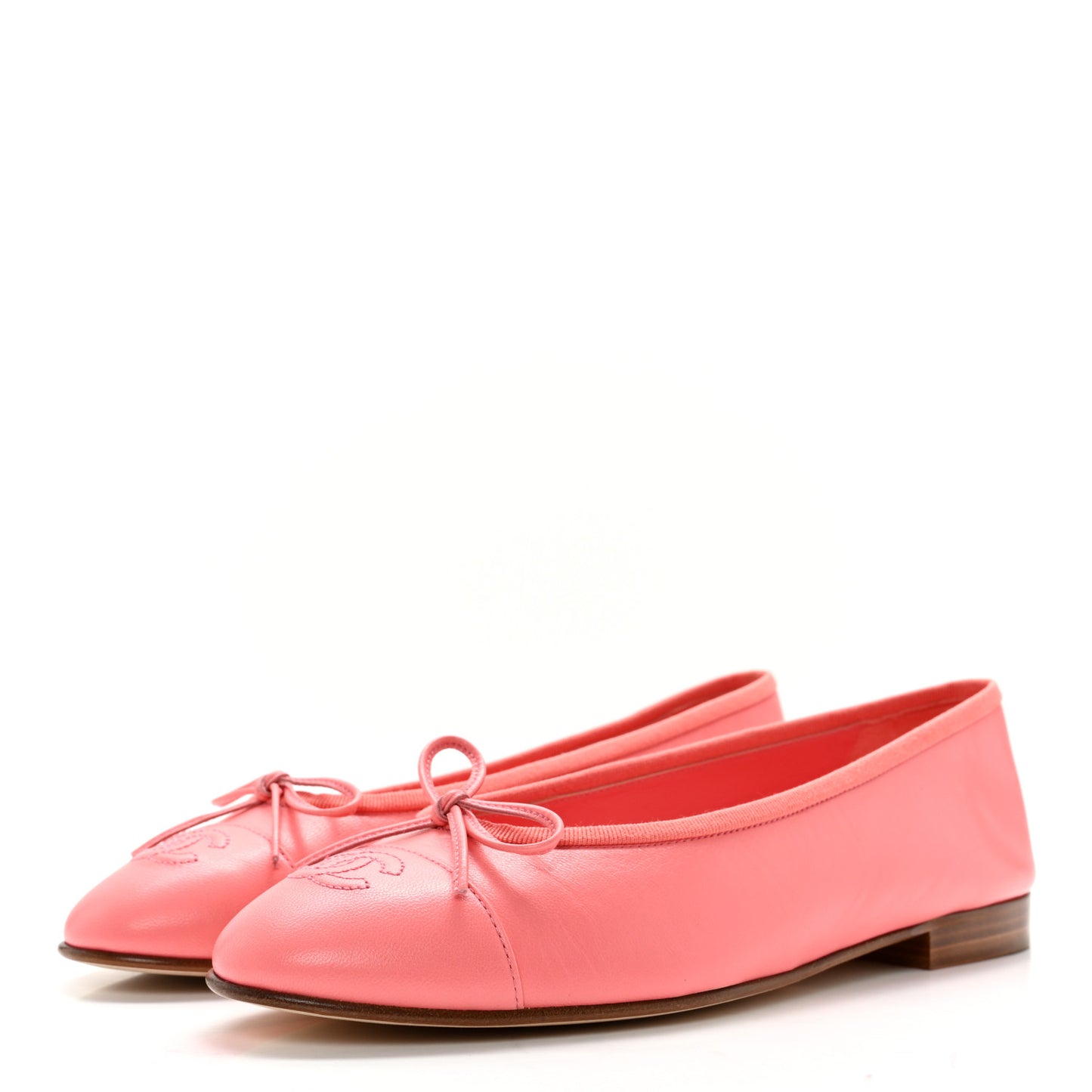 Goatskin Cap Toe CC Ballerina Flats 39 Pink