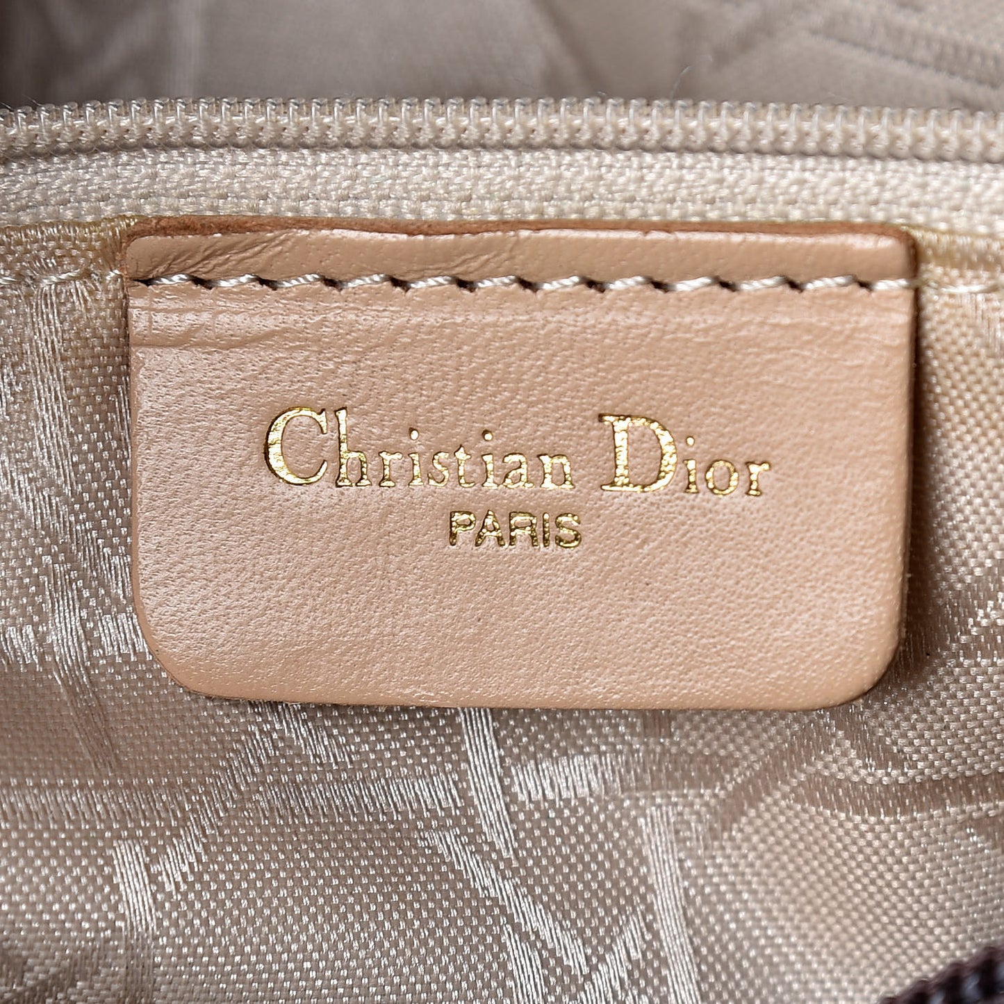 Glazed Calfskin Large Lady Dior Dark Brown