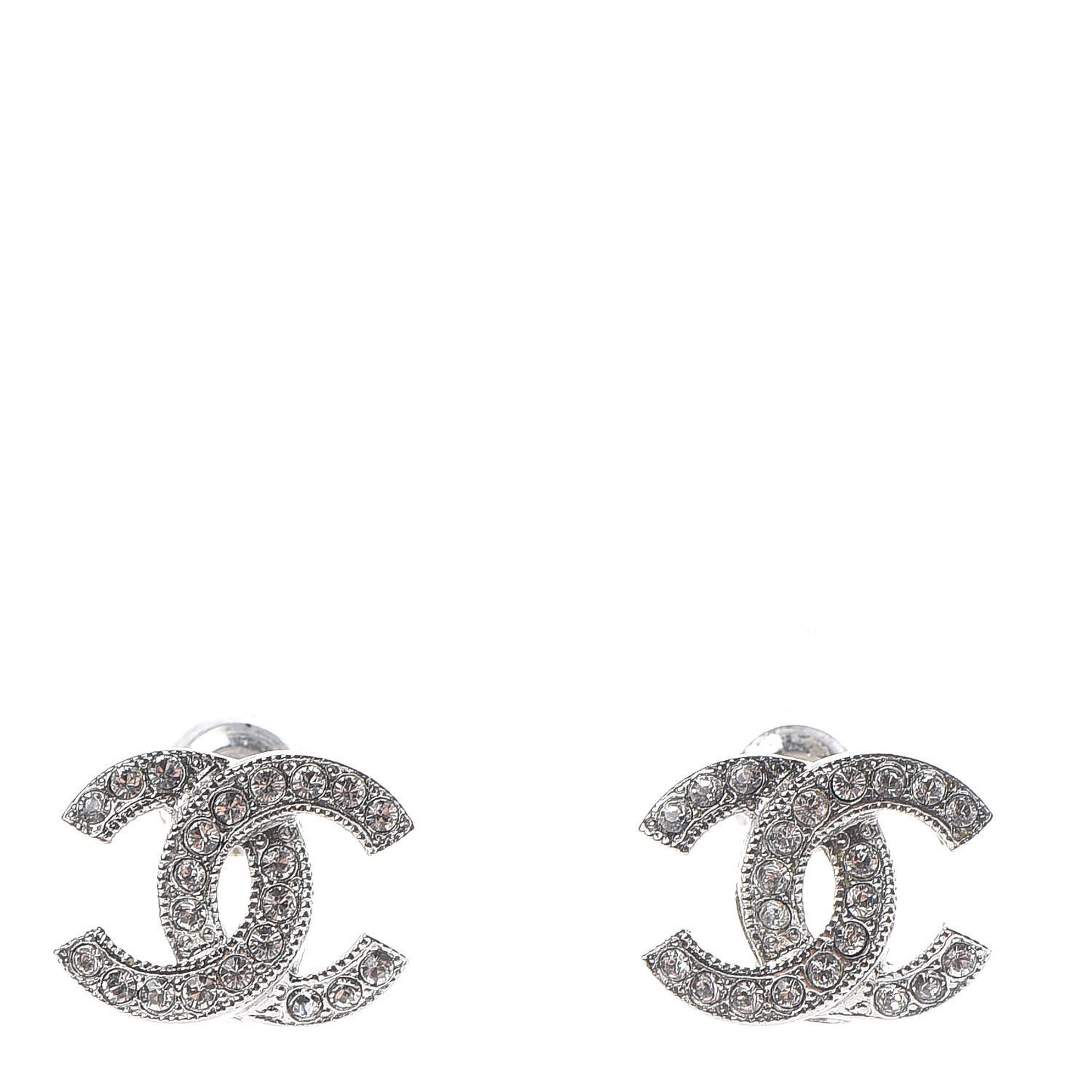 Crystal CC Earrings Silver
