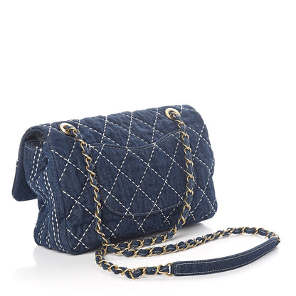 Chanel Denim Quilted Single Flap Blue 3 of 10