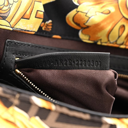 Fendi X VERSACE Silk Fendace FF Baroque Quilted Scarf Baguette Black Gold 6 of 9