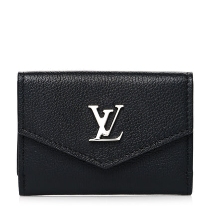 Louis Vuitton Soft Calfskin My Lockme Compact Wallet Black 1 of 9