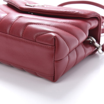 Saint Laurent Calfskin Y Quilted Monogram Toy Loulou Crossbody Bag New Lipstick 7 of 9