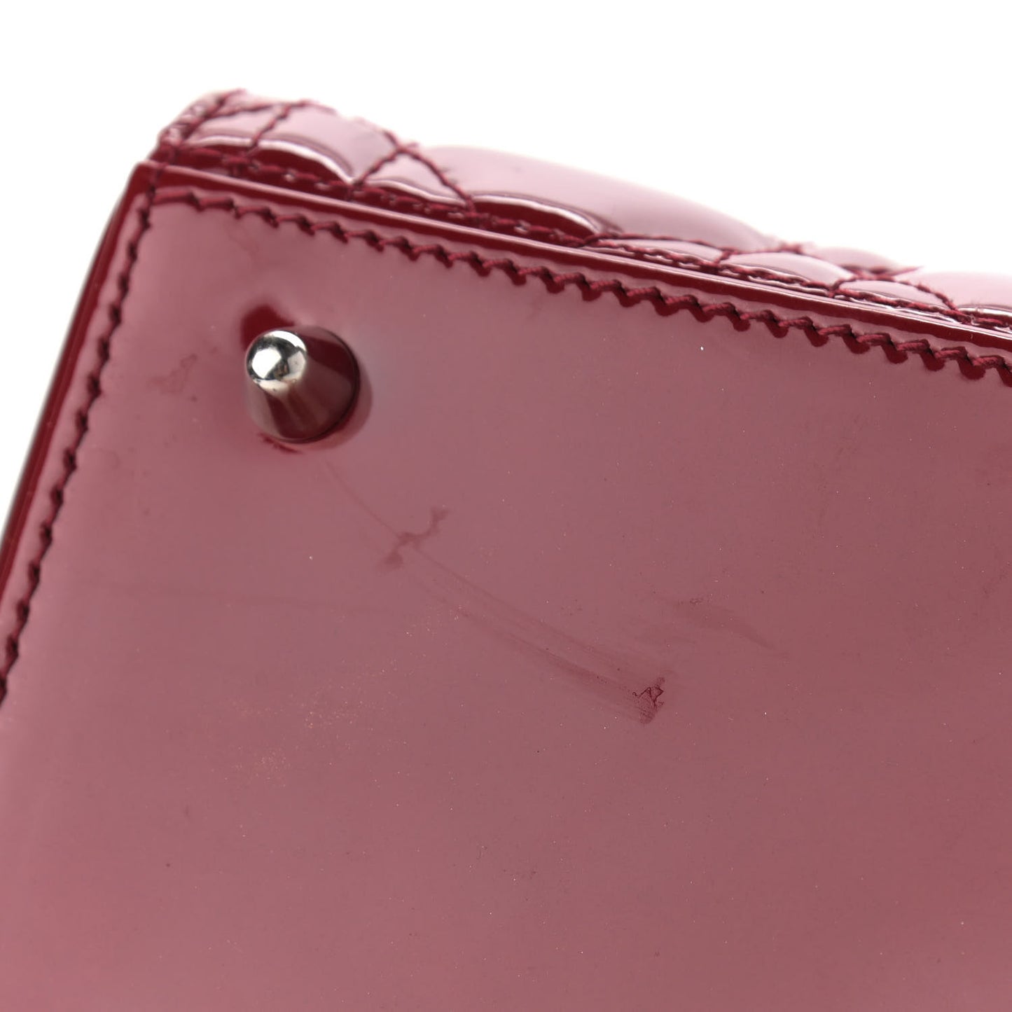 Patent Cannage Medium Lady Dior Red