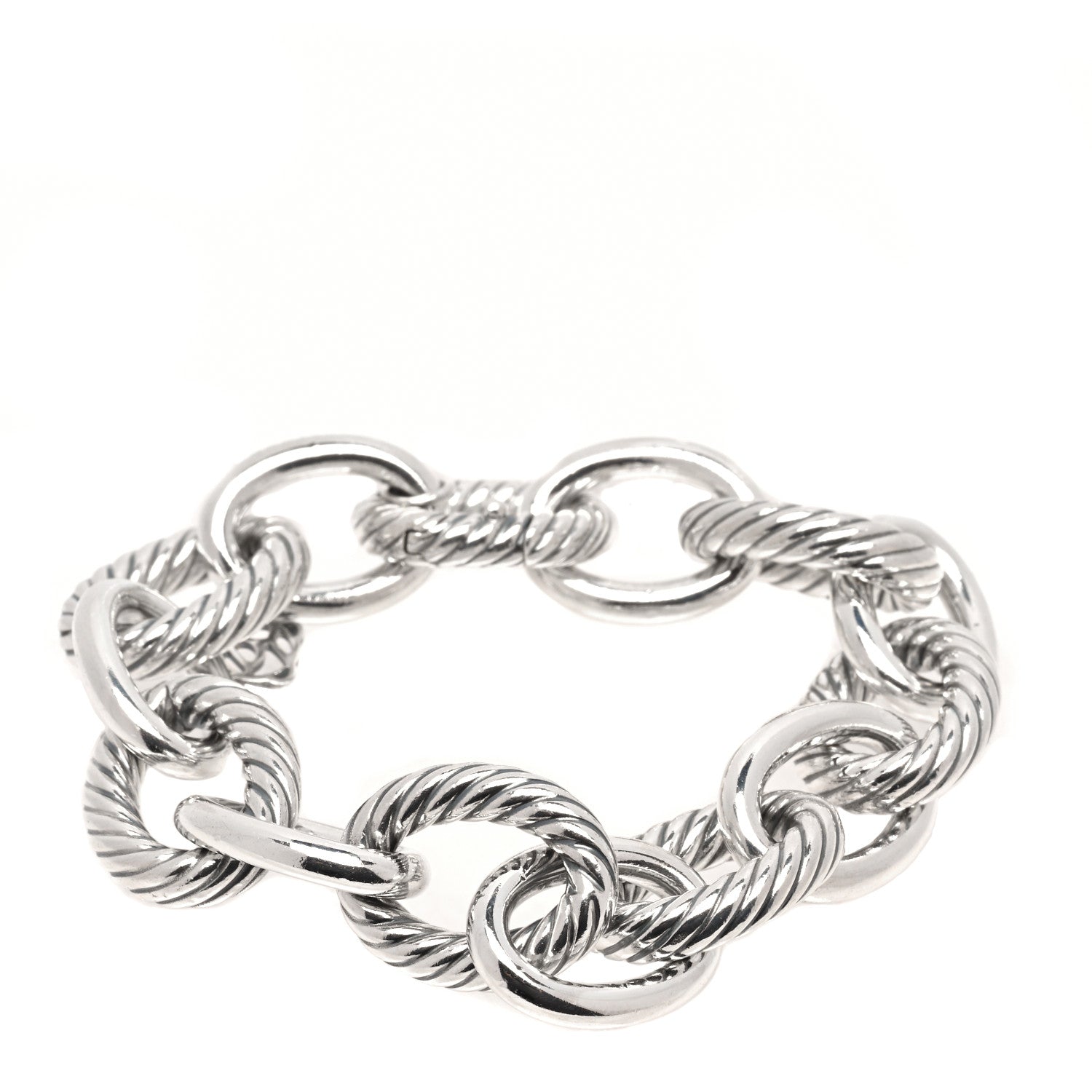 David Yurman Sterling Silver 17mm Extra Large Oval Link Bracelet 1 of 3