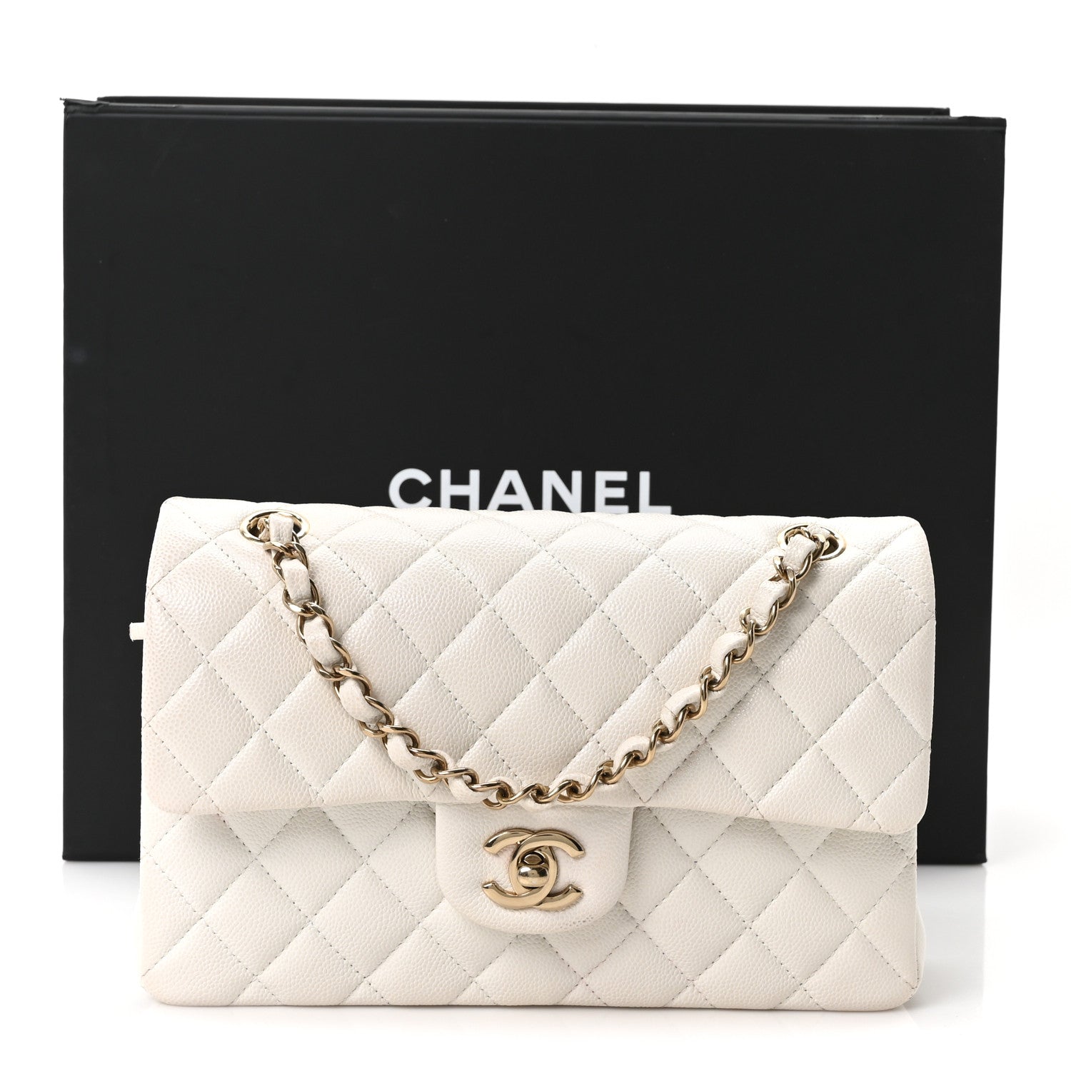 Chanel Caviar Quilted Small Double Flap White 11 of 11