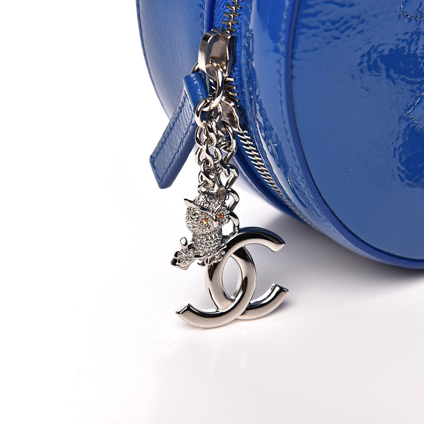 Patent Round As Earth Evening Bag Blue