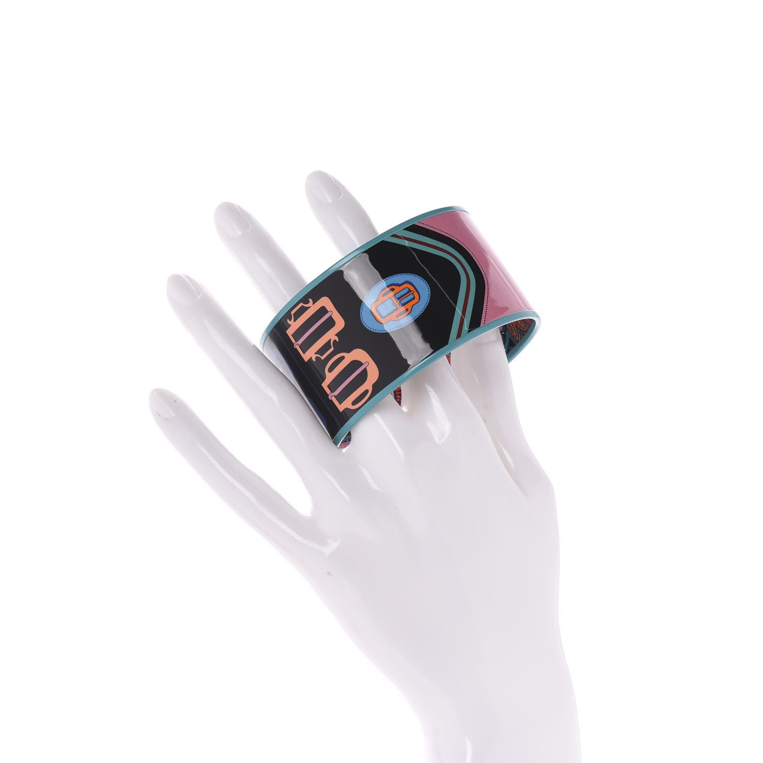 Hermes Enamel Printed Le Jardin De La Maharani Extra Wide Bracelet 70 Graffitis Craft 2 of 5