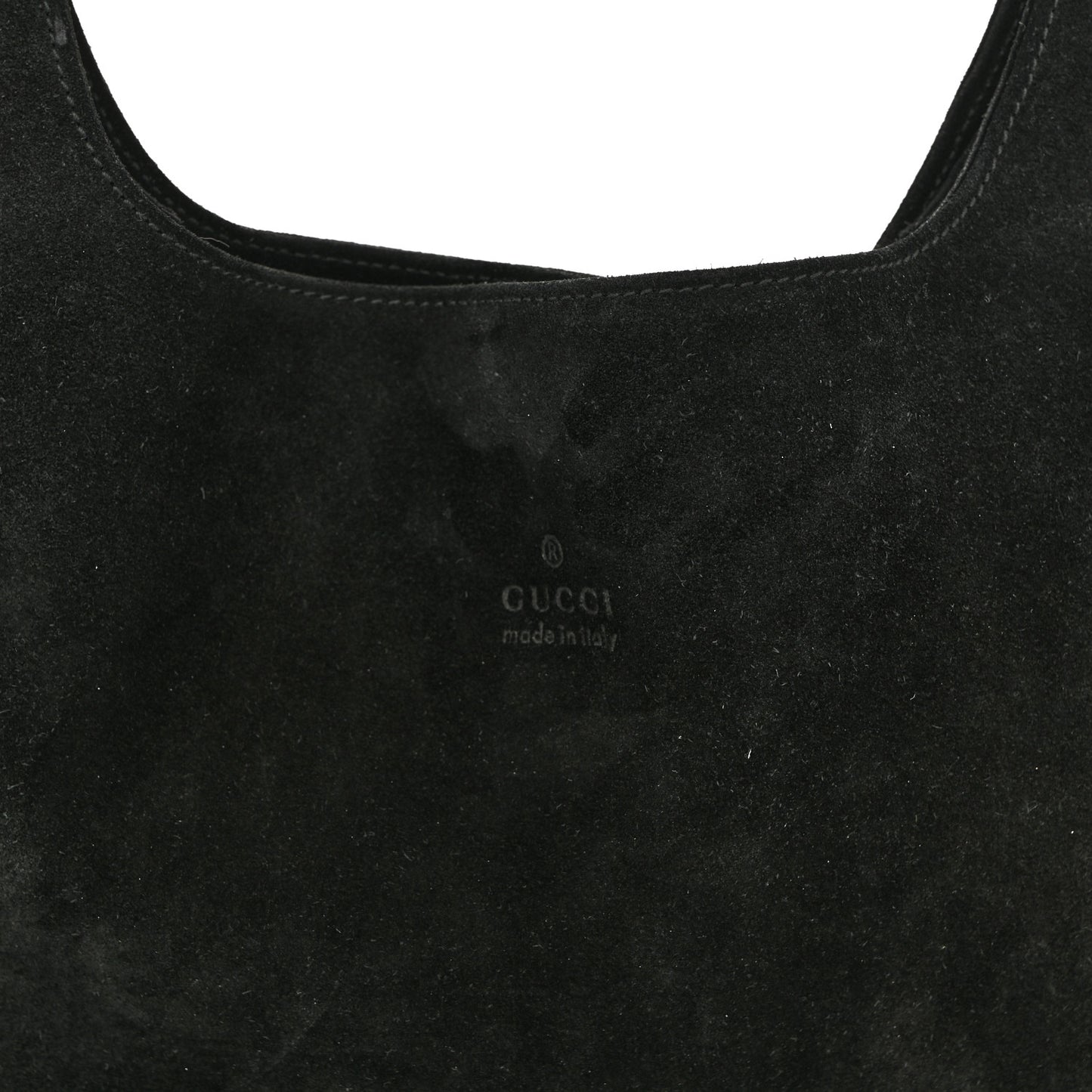 Suede Logo Shoulder Bag Black