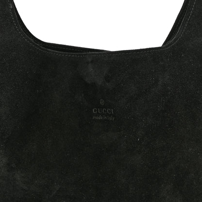 Gucci Suede Logo Shoulder Bag Black 8 of 15