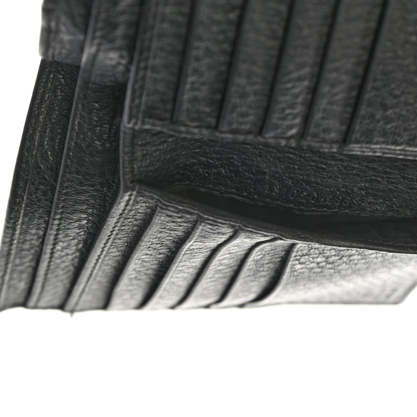 Pebbled Calfskin Web French Flap Wallet Black