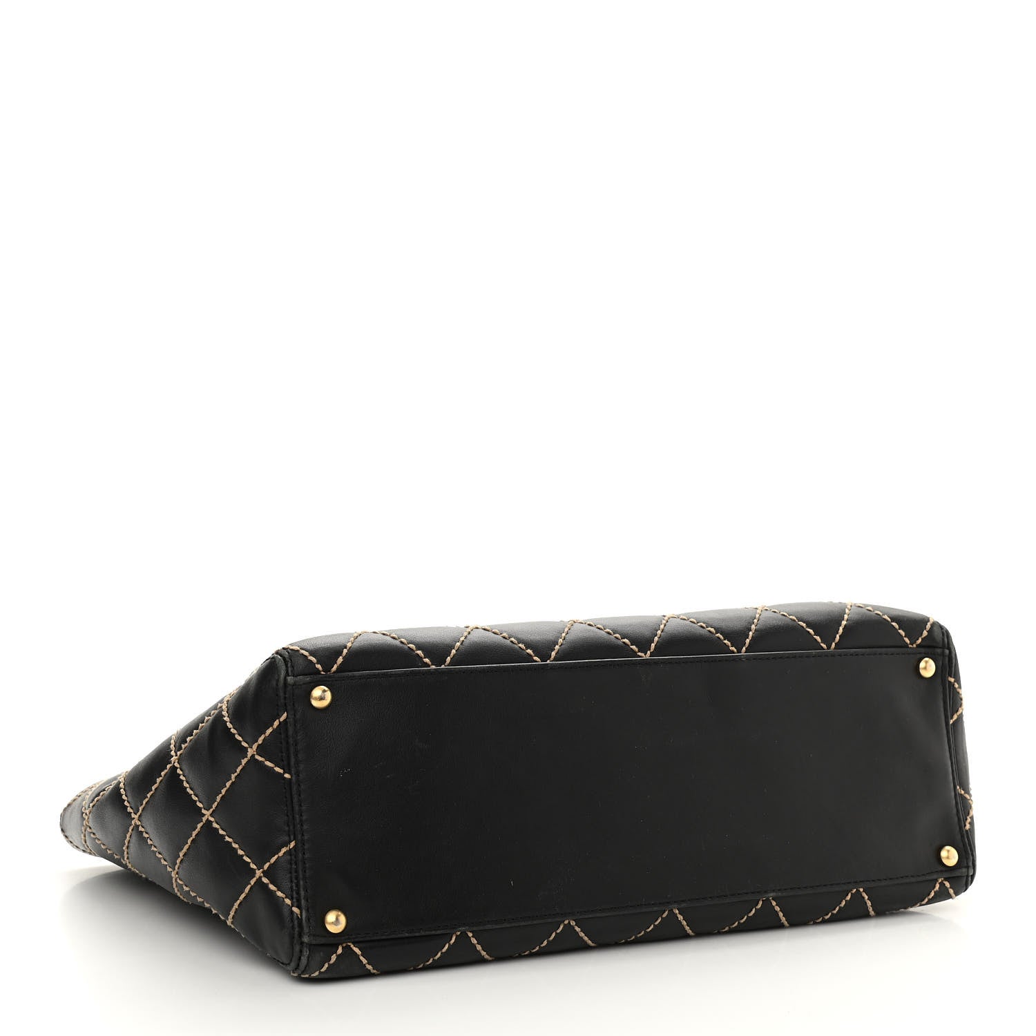 Chanel Calfskin Contrast Stitch Surpique Tote Black 4 of 15