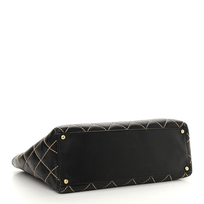 Chanel Calfskin Contrast Stitch Surpique Tote Black 4 of 15