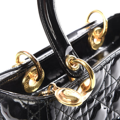 Christian Dior Patent Cannage Medium Lady Dior Black 13 of 13