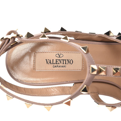 Valentino Garavani Patent Nappa Rockstud Ankle Strap 100mm Pumps 37.5 Black Poudre 6 of 9
