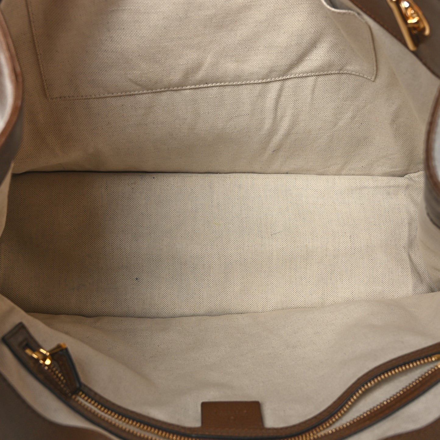 Monogram Calfskin Large Horsebit 1955 Tote Bag Beige Brown Sugar