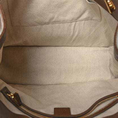 Gucci Monogram Calfskin Large Horsebit 1955 Tote Bag Beige Brown Sugar 5 of 9