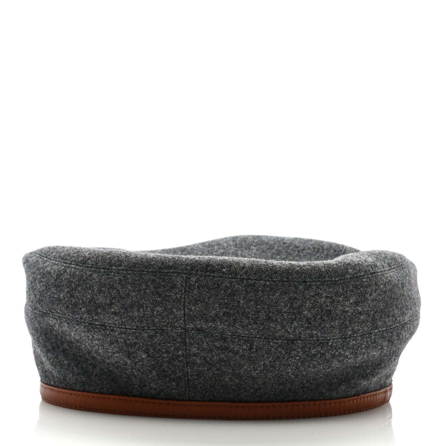 Cashmere Lambskin Femme Saint Honore Beret 56 Gris Flanelle Cognac