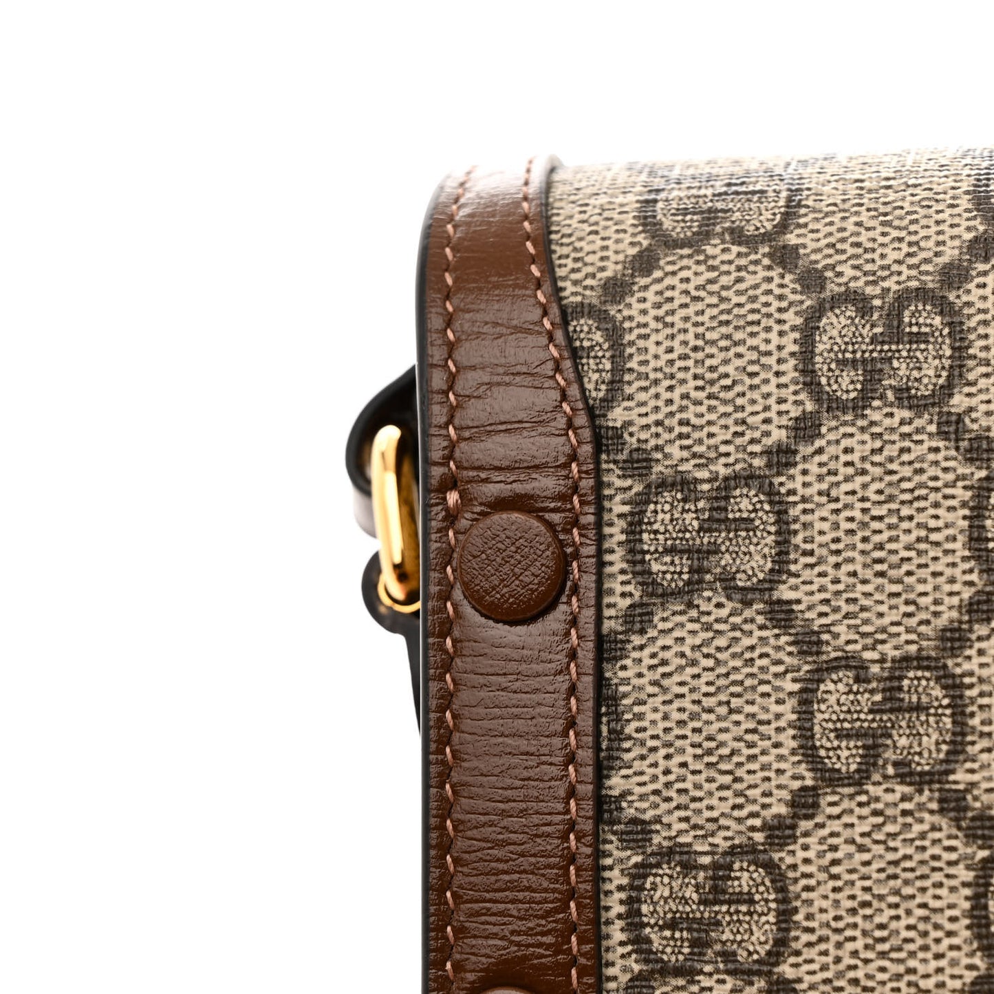 GG Supreme Monogram Mini Horsebit 1955 Crossbody Bag Beige Brown Sugar