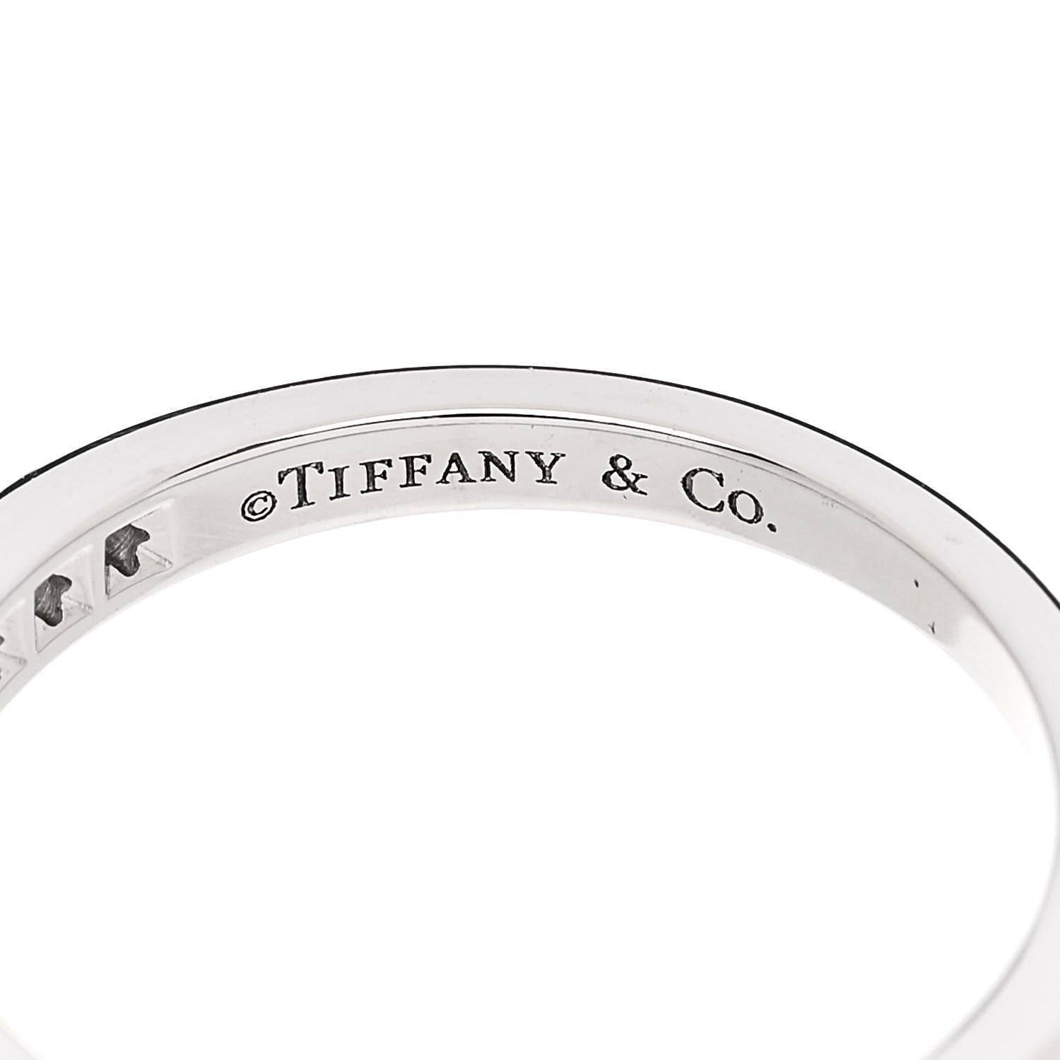 Tiffany Platinum Diamond 2.5mm Half Circle Wedding Band Ring 52 6 4 of 6
