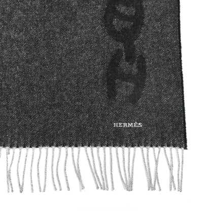 Hermes Cashmere Crazy Chain Muffler Anthracite Flanelle 4 of 4