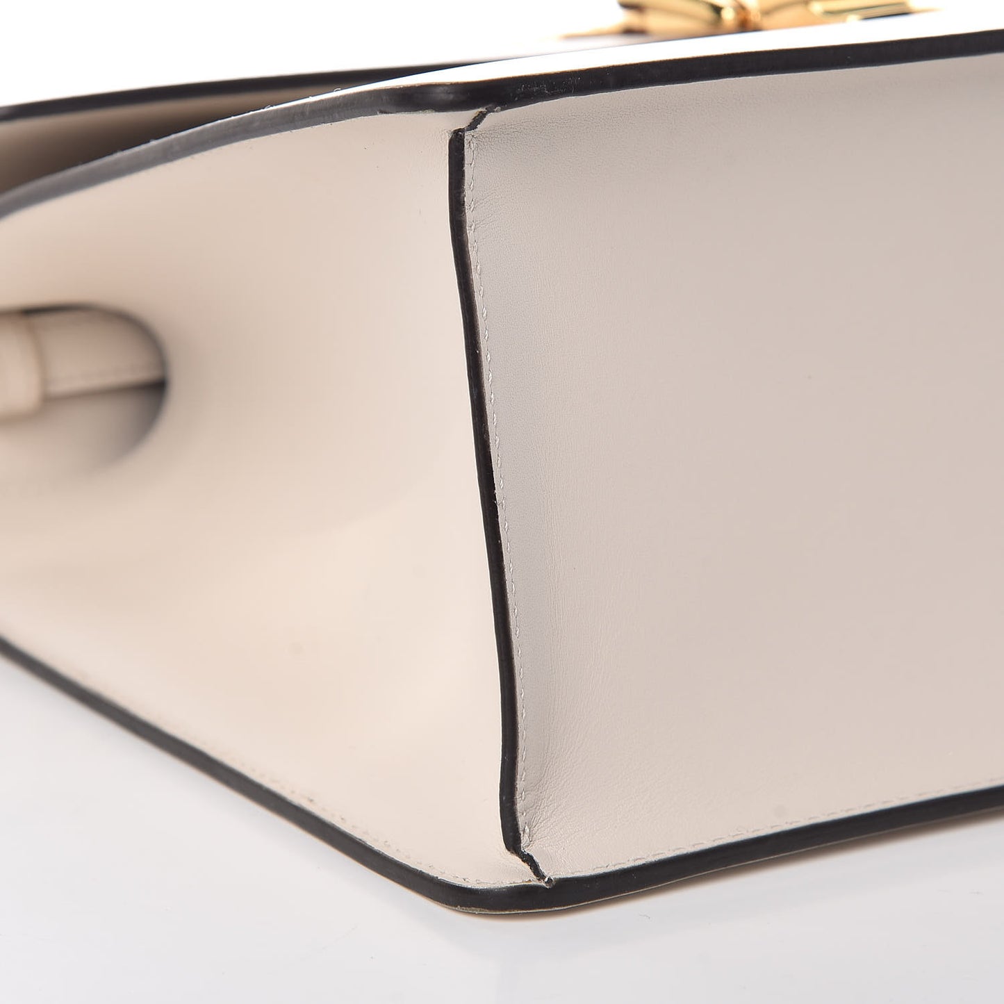 Calfskin Web Medium Sylvie Top Handle Bag White