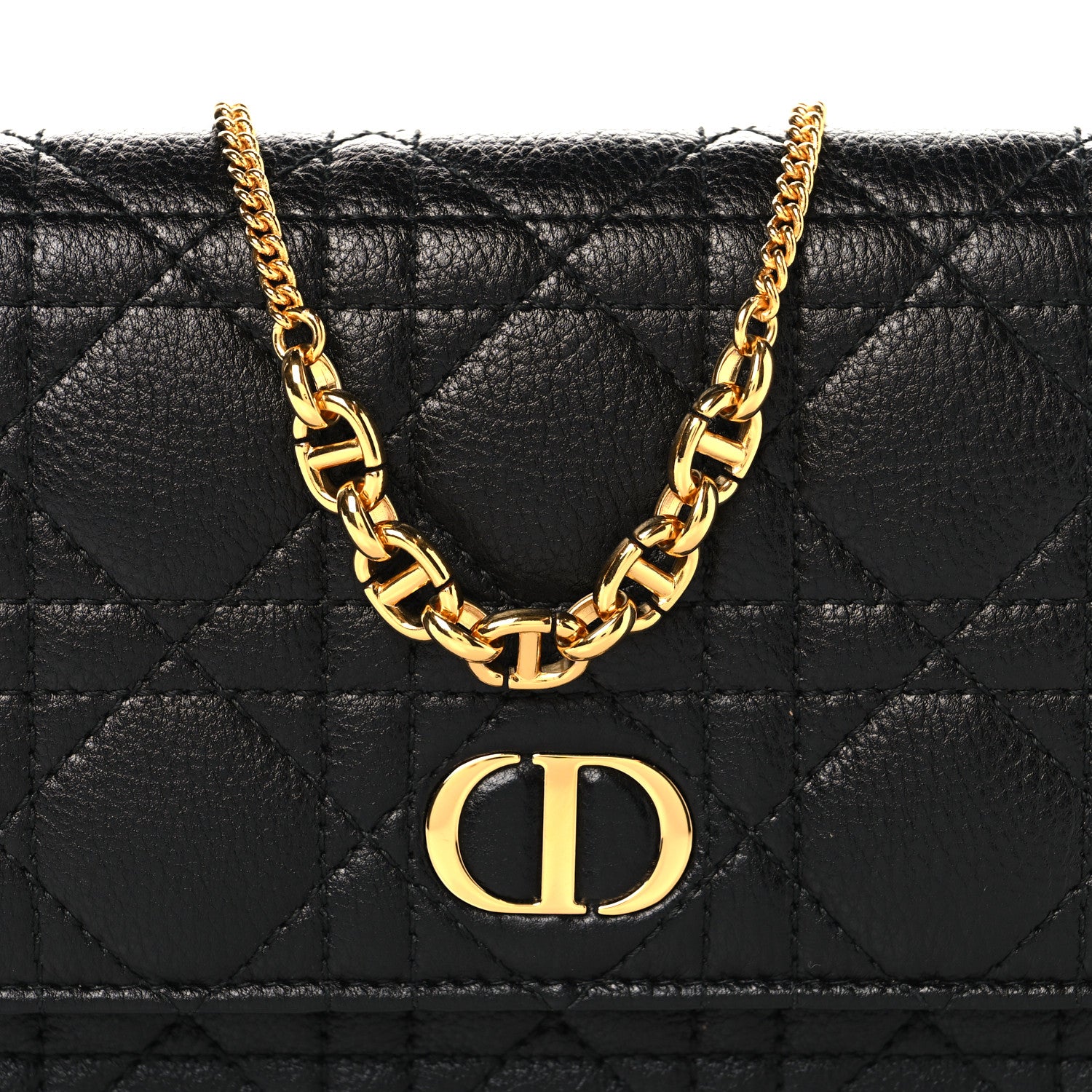 Christian Dior Supple Calfskin Cannage Caro Belt Pouch with Chain  Black 7 of 10