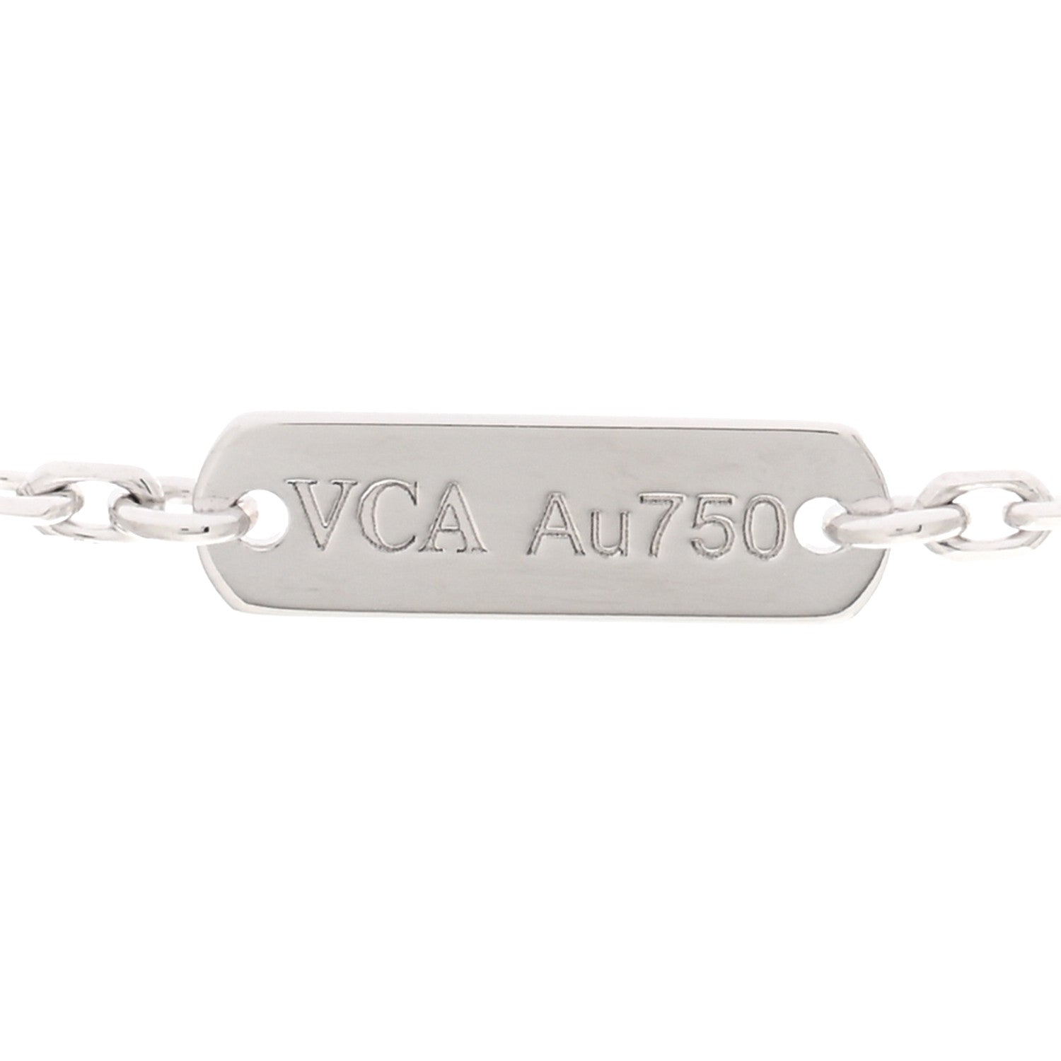 Van Cleef & Arpels 18K White Gold Mother of Pearl Vintage Alhambra Pendant Necklace 5 of 5