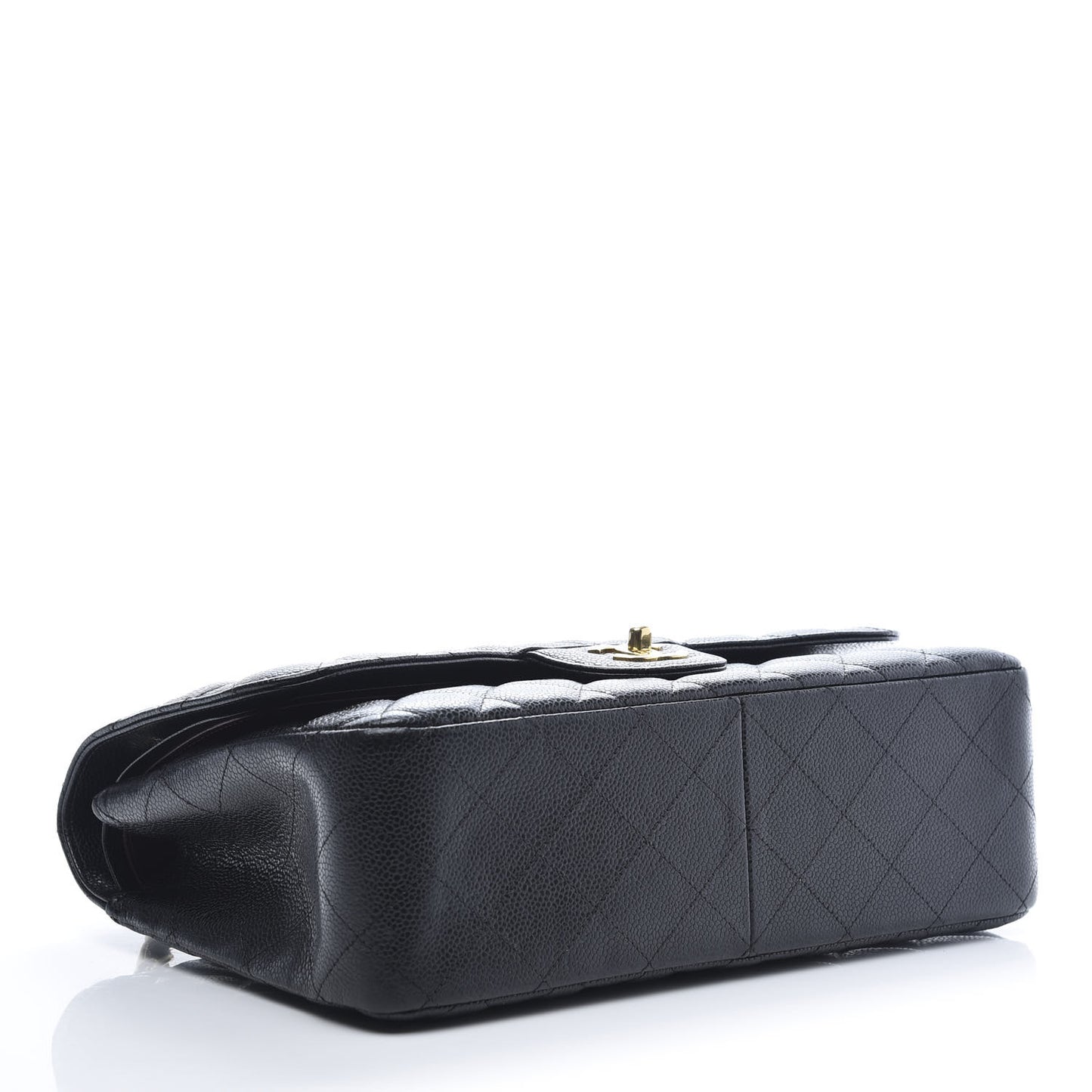 Caviar Quilted Jumbo Double Flap Black