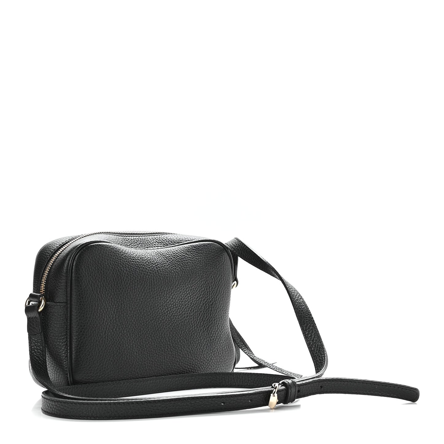 Pebbled Calfskin Small Soho Disco Bag Black