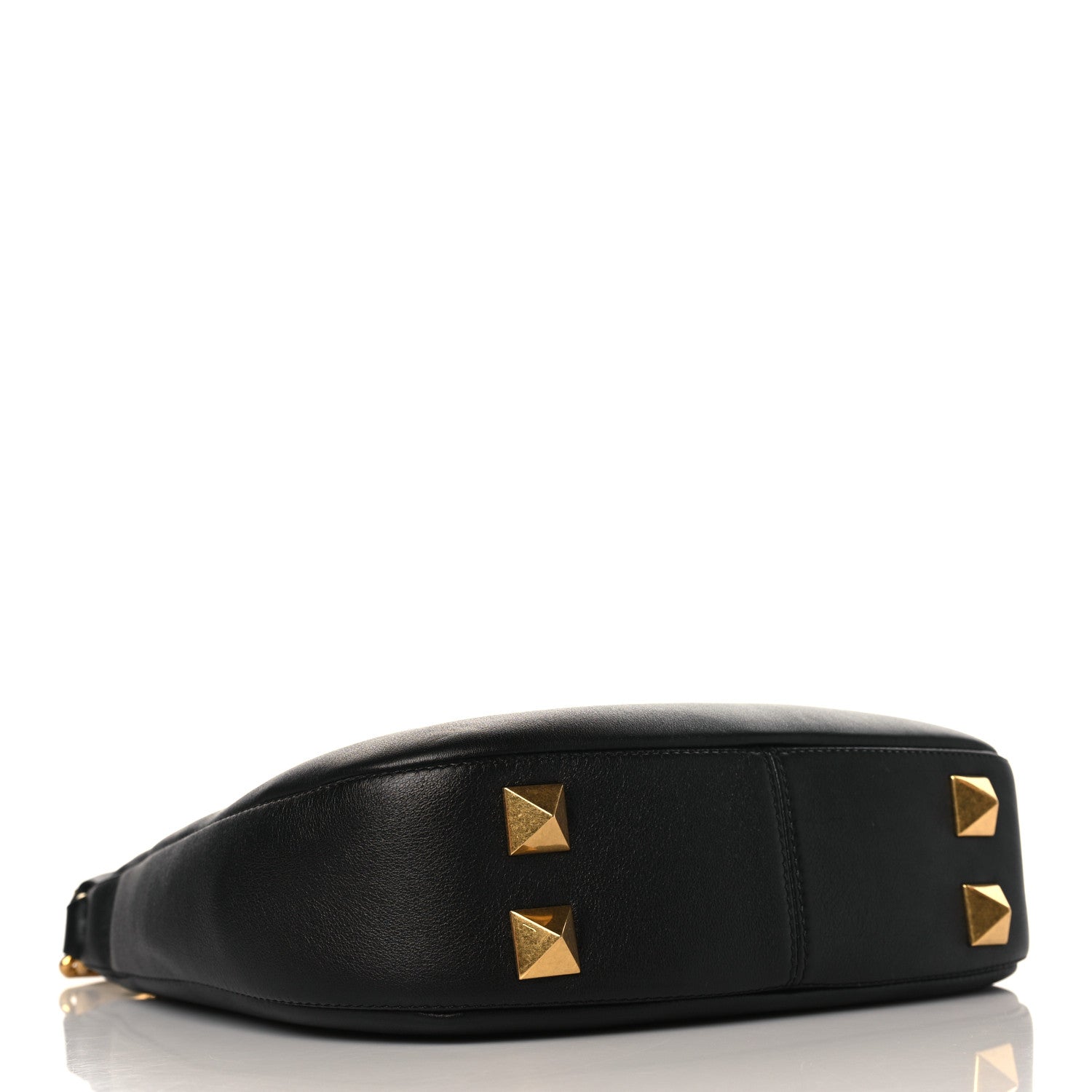 Valentino Garavani Calfskin Stud Sign Zip Hobo Black 3 of 7