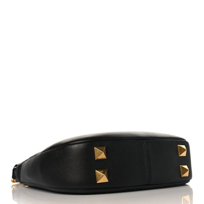 Valentino Garavani Calfskin Stud Sign Zip Hobo Black 3 of 7