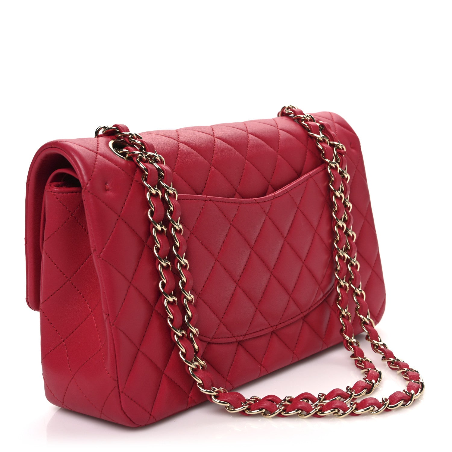 Chanel Lambskin Quilted Medium Double Flap Dark Pink 3 of 10