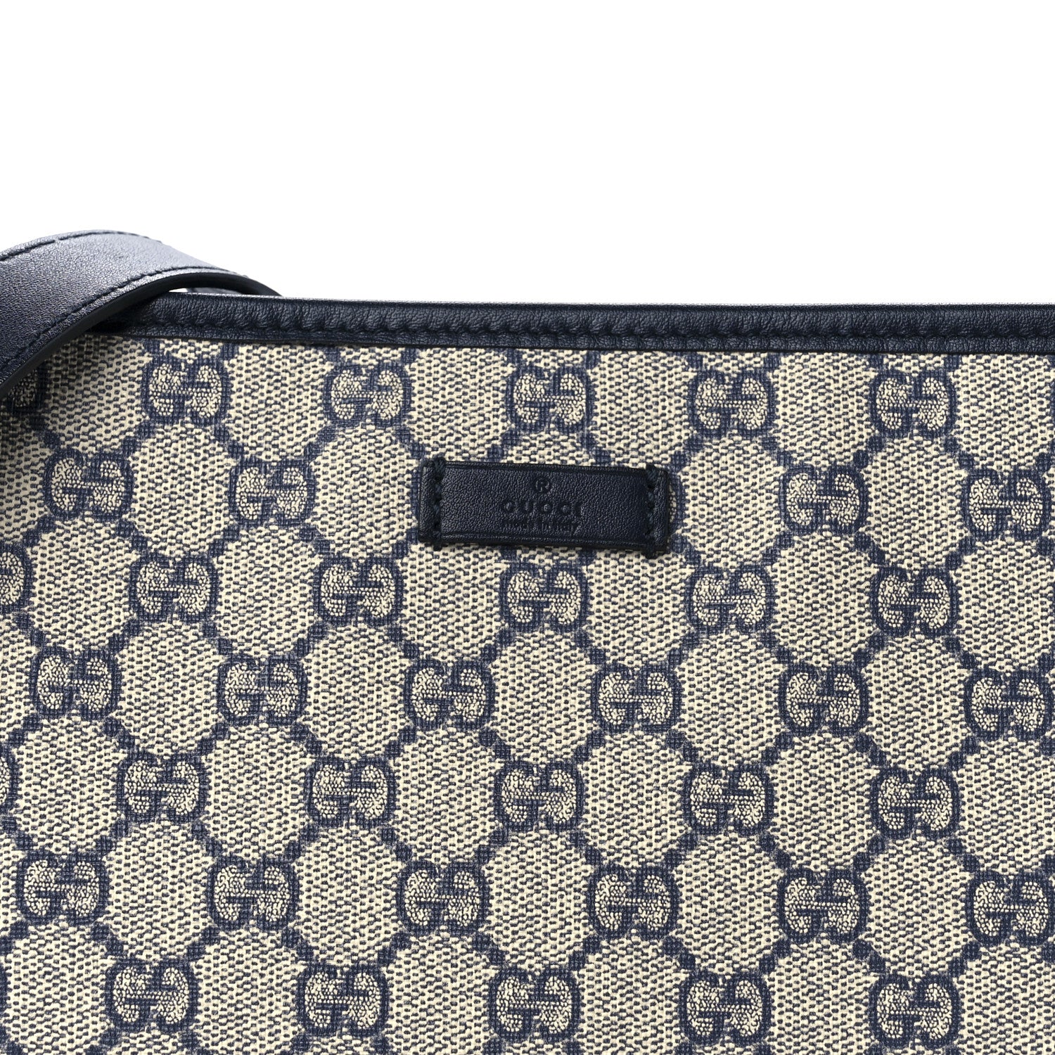 Gucci GG Plus Monogram Medium Flat Messenger Bag Navy 9 of 13