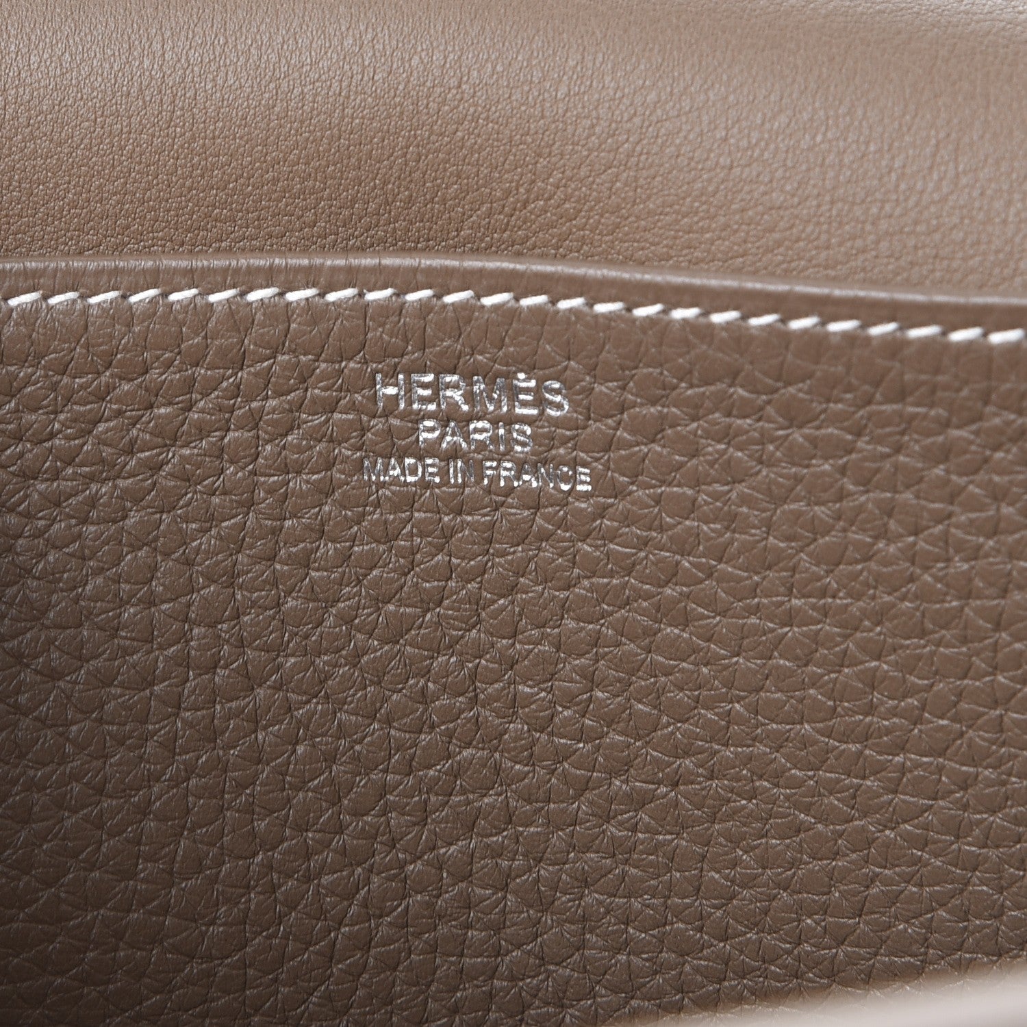 Hermes Taurillon Clemence Halzan 31 GM Etoupe 7 of 9