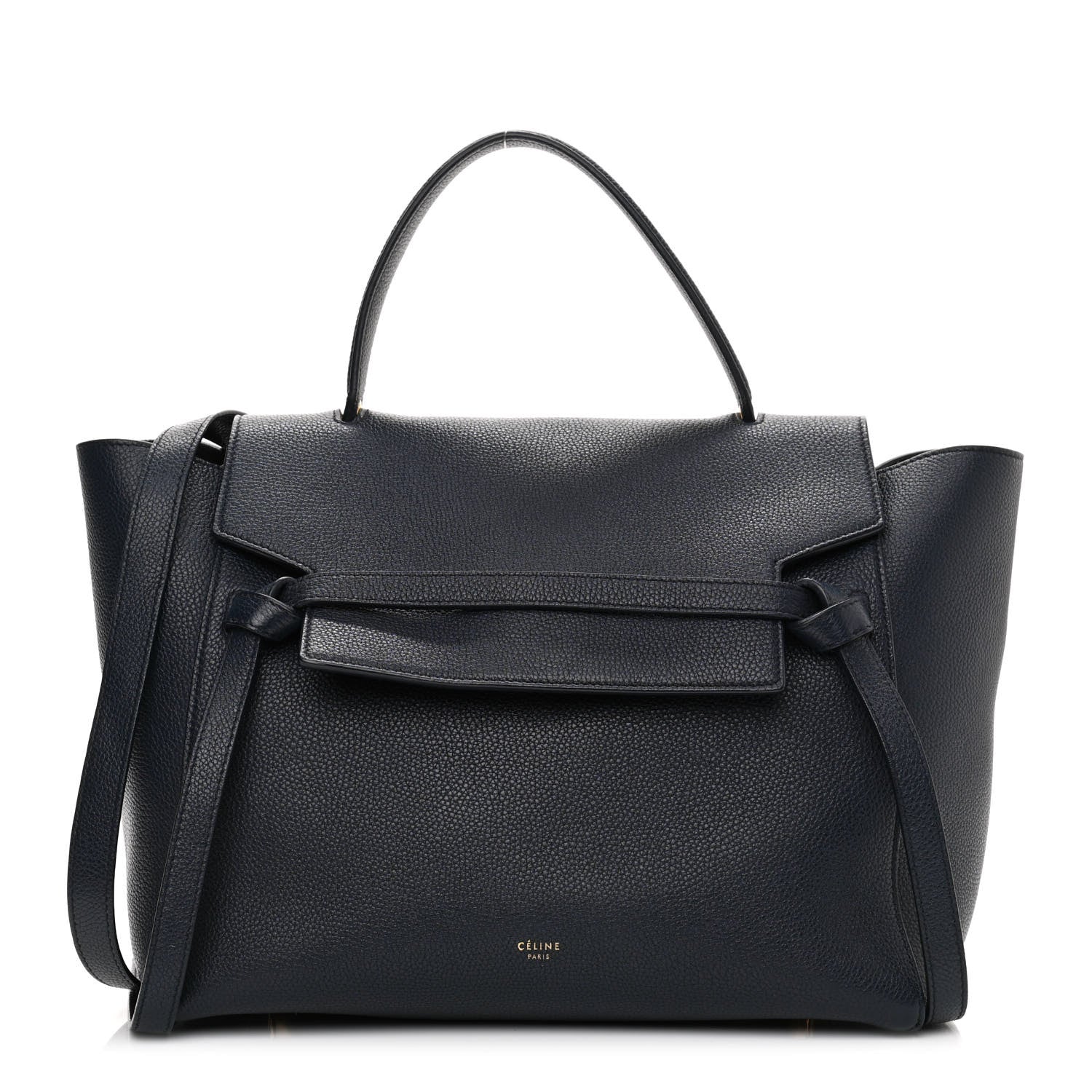 Celine Drummed Calfskin Mini Belt Bag Navy 1 of 12