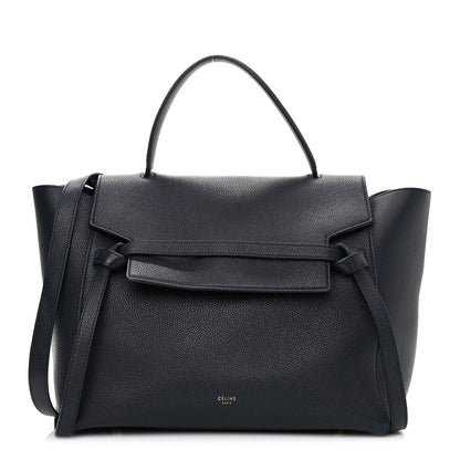 Celine Drummed Calfskin Mini Belt Bag Navy 1 of 12