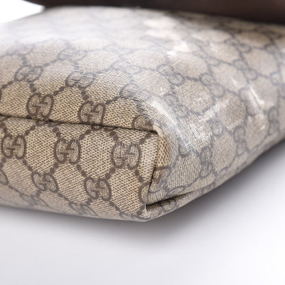 Gucci GG Supreme Monogram Selleria Calfskin Small Flap Messenger Bag Beige Ebony Cocoa Dark Chocolate 6 of 17