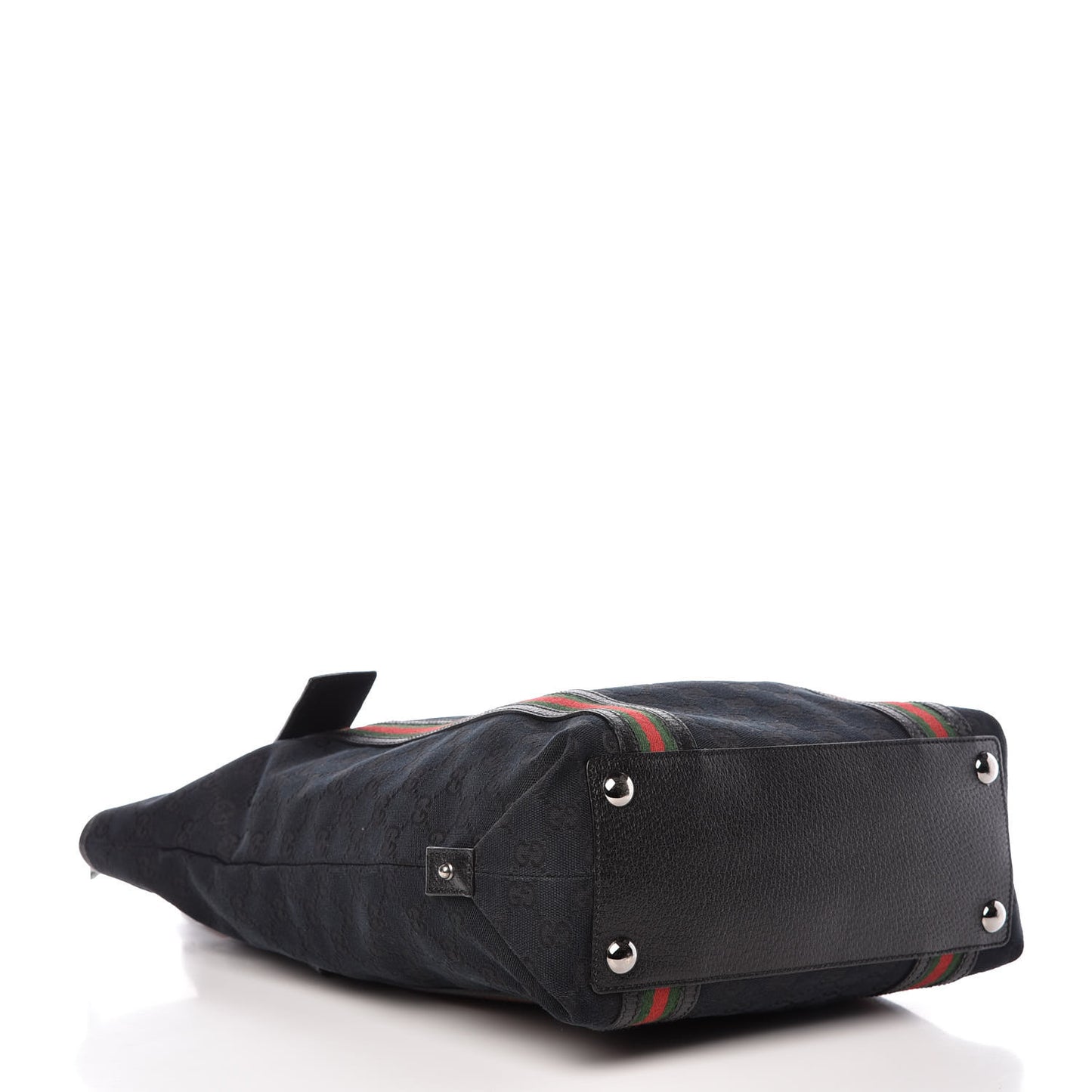 GG Monogram Web Handle Vertical Tote Bag Black