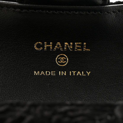 Chanel Velvet Camellia Embossed Jewel Belt Card Holder With Chain Black 6 of 11
